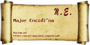 Major Enciána névjegykártya